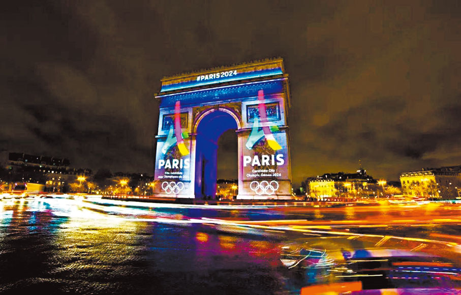 ◆巴黎市面充滿奧運色彩。 作者供圖