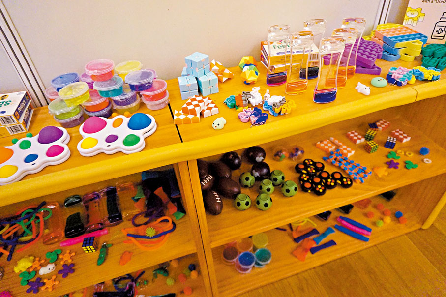 ◆共融休息空間中備有多款紓壓小玩具。