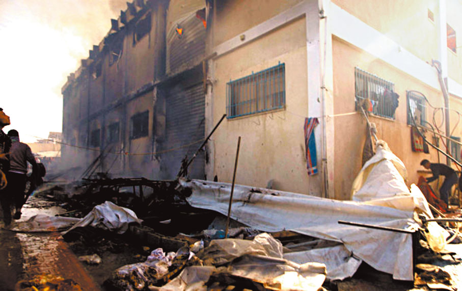 ◆加沙聯合國培訓中心損毀嚴重。 美聯社