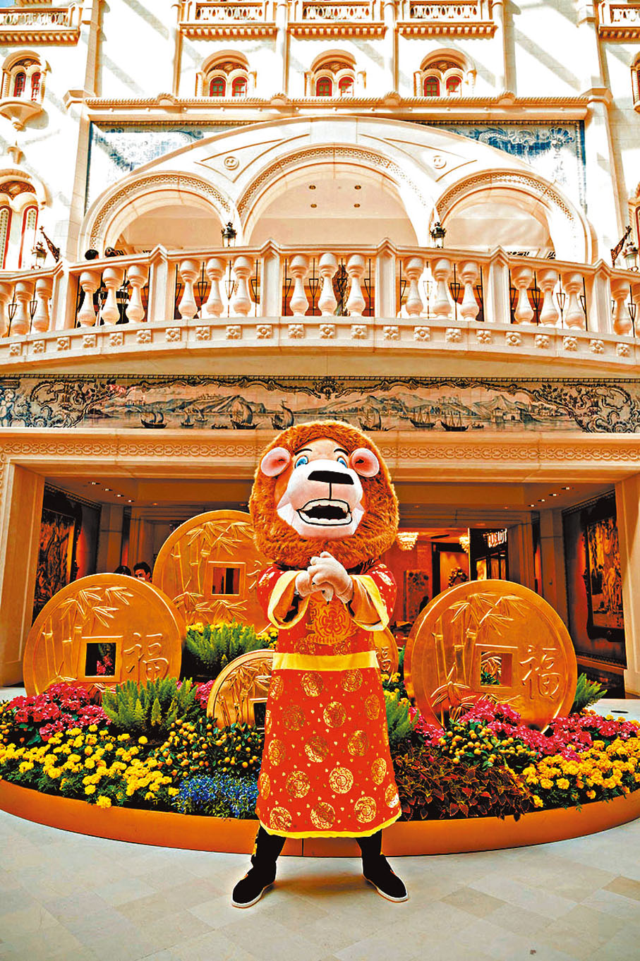 ◆澳門美高梅新春報喜迎祥龍。