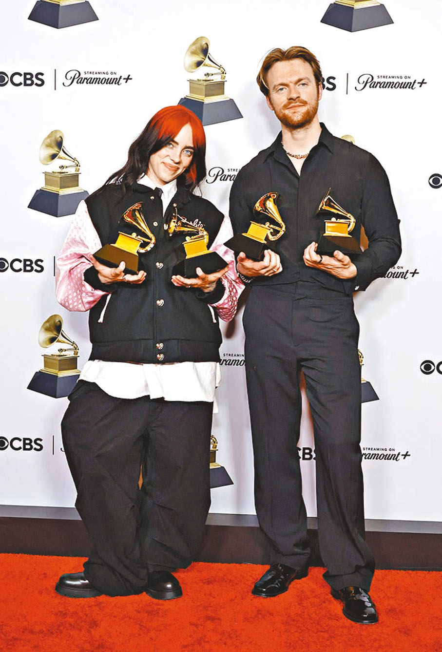 ◆Billie Eilish與哥哥FINNEAS收穫頗豐。 法新社