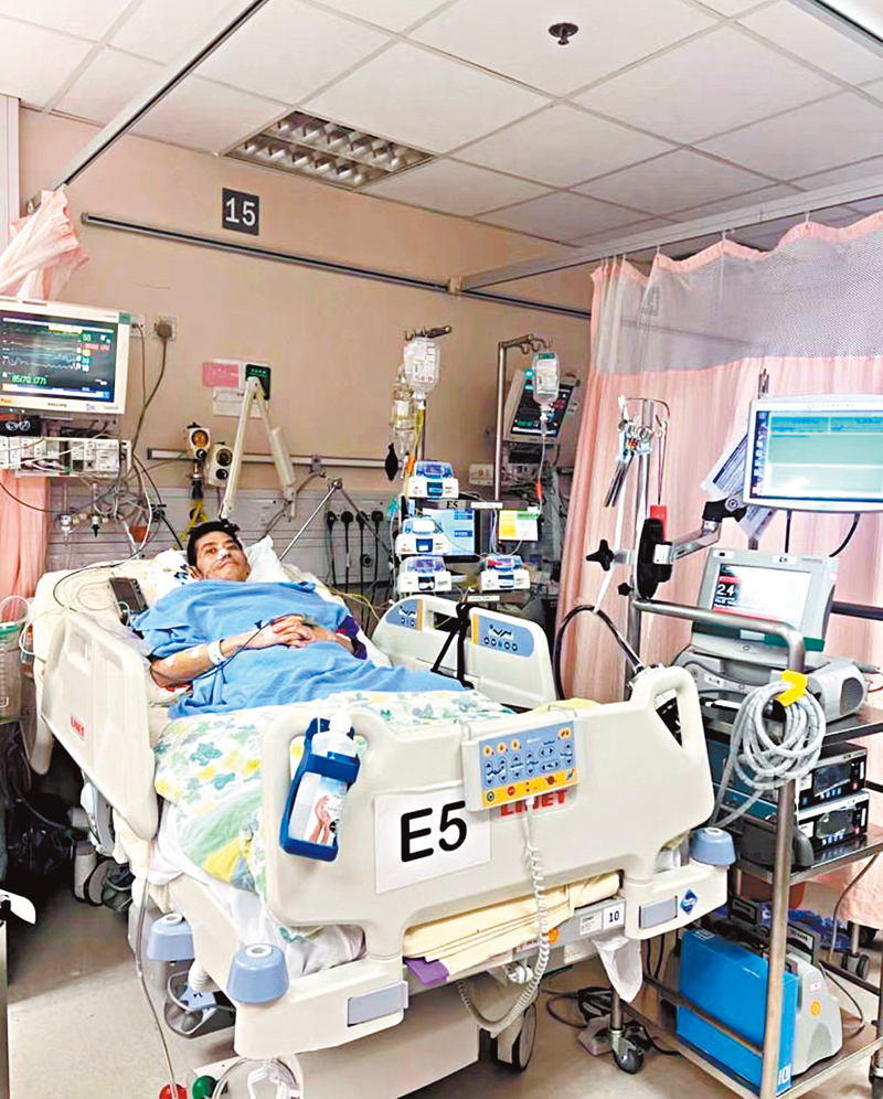 ◆郭浩榮因患上缺血性心肌症，目前生死懸於一線，急需換心延續生命。瑪麗醫院供圖