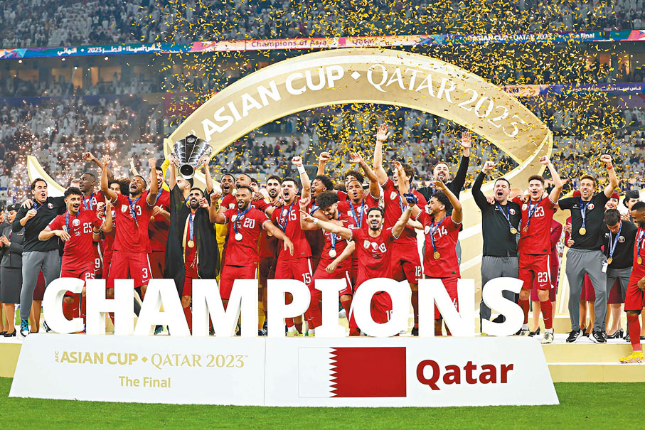 ◆卡塔爾蟬聯亞洲盃冠軍。  新華社