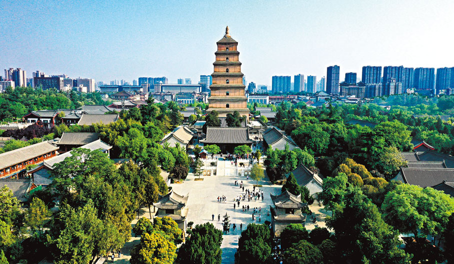 ◆ 圖為西安大雁塔，始建於唐高宗永徽三年（公元652年）。資料圖片