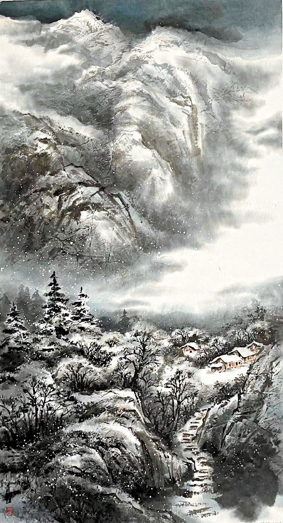 ◆冬青國中國畫作品。 中新社