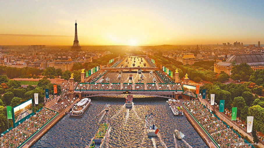 ◆巴黎奧運開幕式的預想圖。 法新社