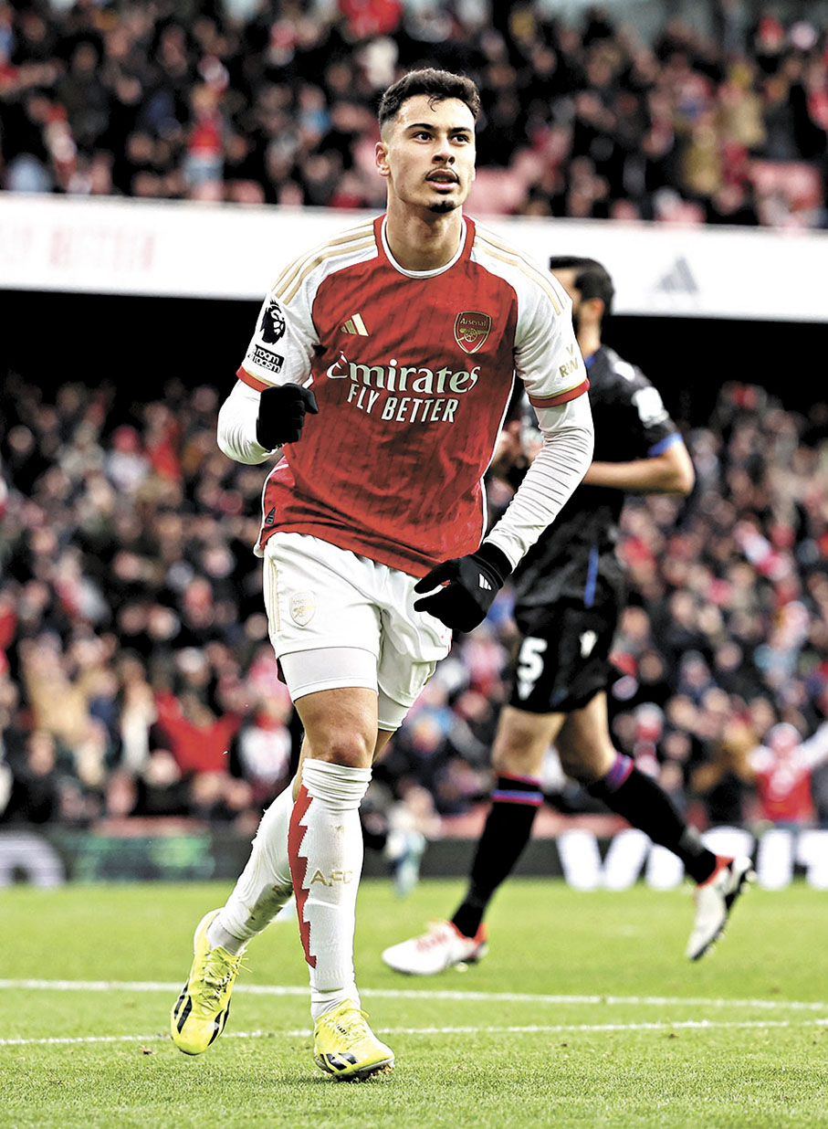 ◆阿仙奴翼鋒馬天尼利近況不俗。   資料圖片