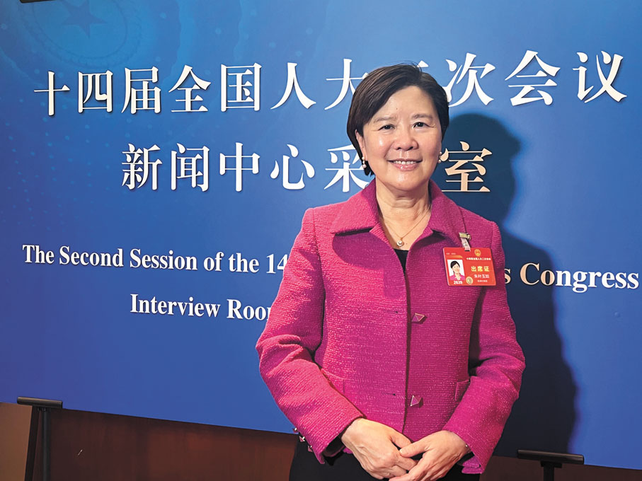 ◆朱葉玉如表示，她對國家具前瞻性地加快發展新質生產力感到鼓舞。 香港文匯報記者柴婧  攝