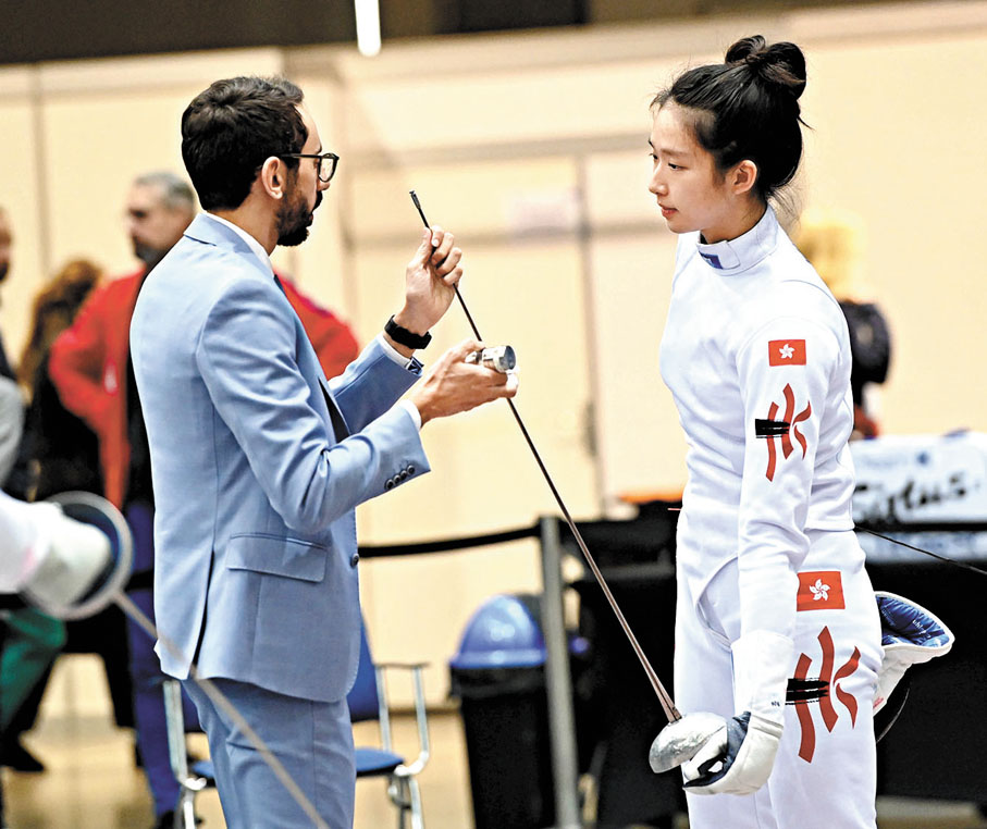 ◆江旻憓（右）全力備戰月底的世界盃南京站。FIE圖片