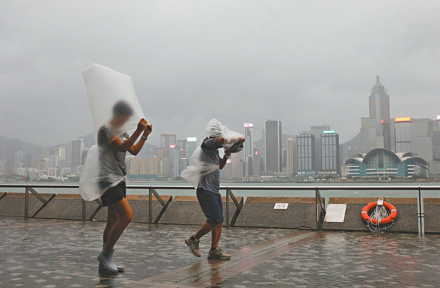 ◆香港天文台料全年5個至8個熱帶氣旋。圖為去年打風情況。 資料圖片