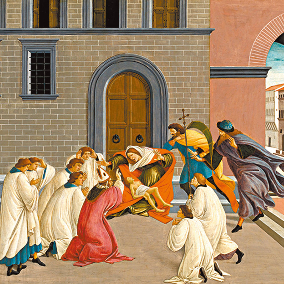 ◆「從波提切利到梵高：英國國家美術館珍藏展 」展品：《聖芝諾比烏斯的三個奇跡》 圖源英國國家美術館