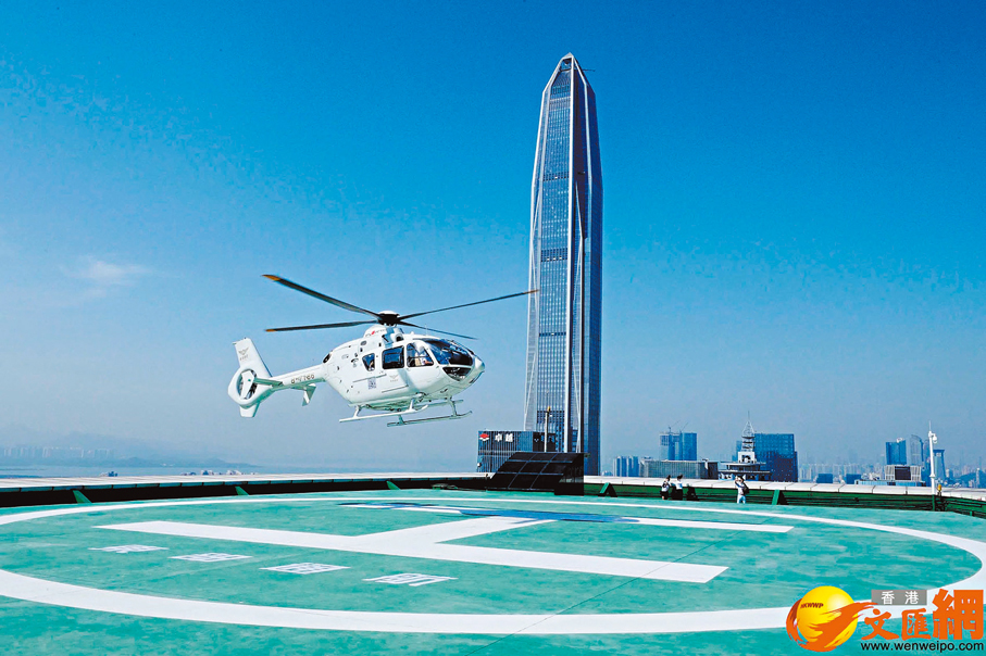 ◆東部通航直升機飛抵深圳大中華直升機城市候機廳停機坪。 資料圖片