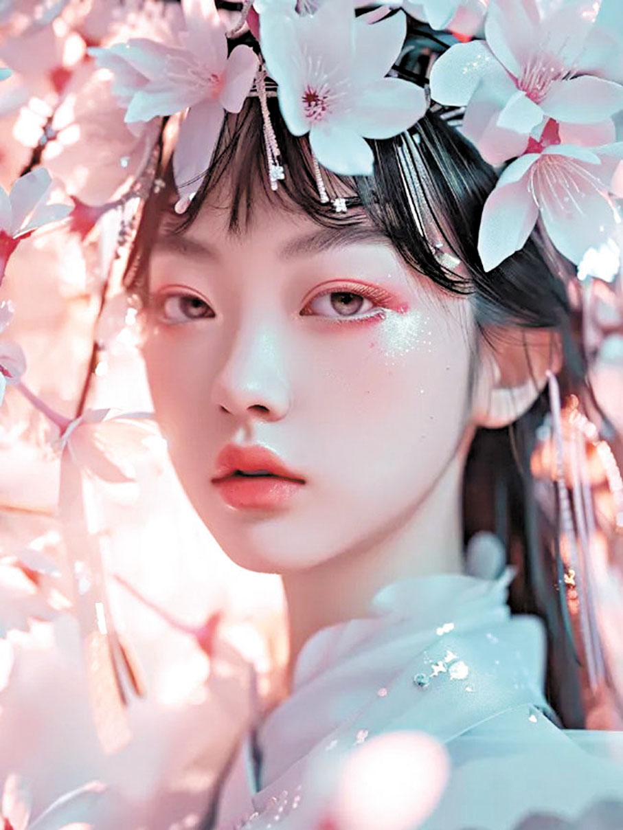 ◆人工智能生成數字人「凰煌Phoenix」面部特徵。