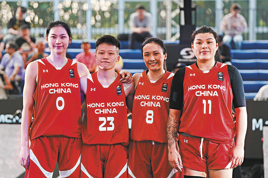 ◆港隊由馬丹鳳（左起）、李祉均、唐曉蕾和陳偉萍主場出戰奧運資格賽。