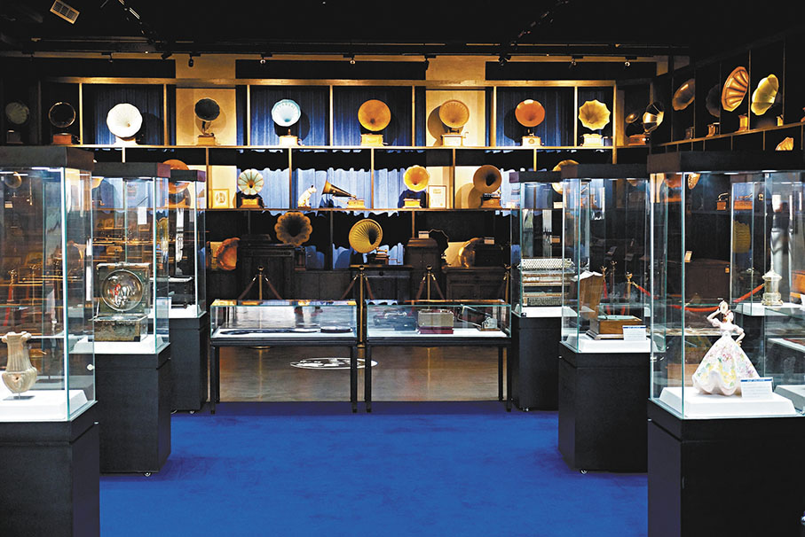 ◆世界音樂文化博物館收藏的留聲機。