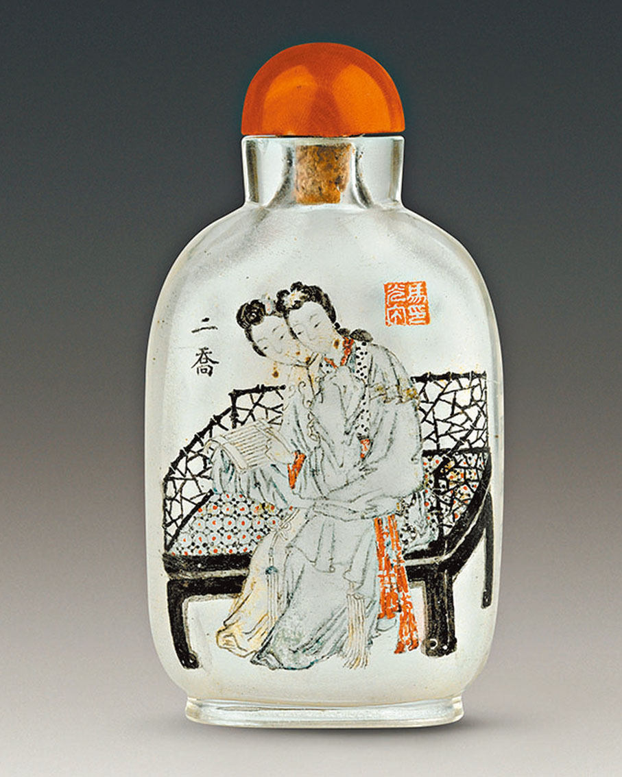 ◆內畫大小二喬圖鼻煙壺