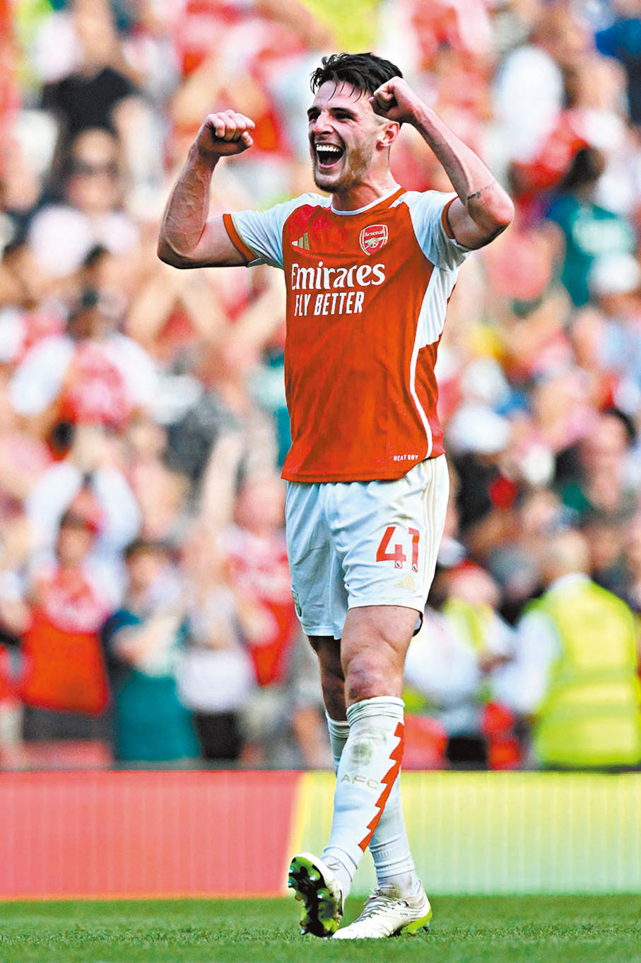 ◆迪格蘭賴斯今季加盟阿仙奴後，於首循環也曾攻破過車路士大門。  資料圖片