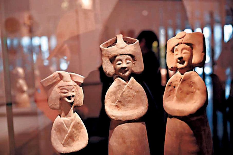 ◆六朝博物館展陳出的人物俑。 中新社