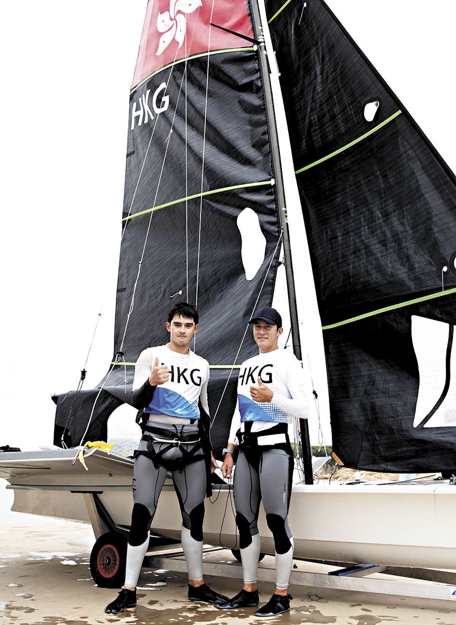◆祥傑（左）及阿輝上月底成功取得巴黎奧運入場券。 中國香港帆船總會提供