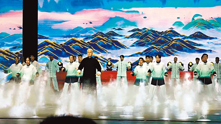 ◆邢啟林帶領學生表演太極舞蹈。   資料圖片