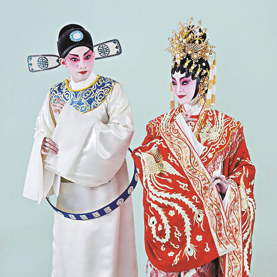 ◆譚穎倫和曉瑜在《帝女花》的造型，這齣名劇將於7月8日在新光公演。