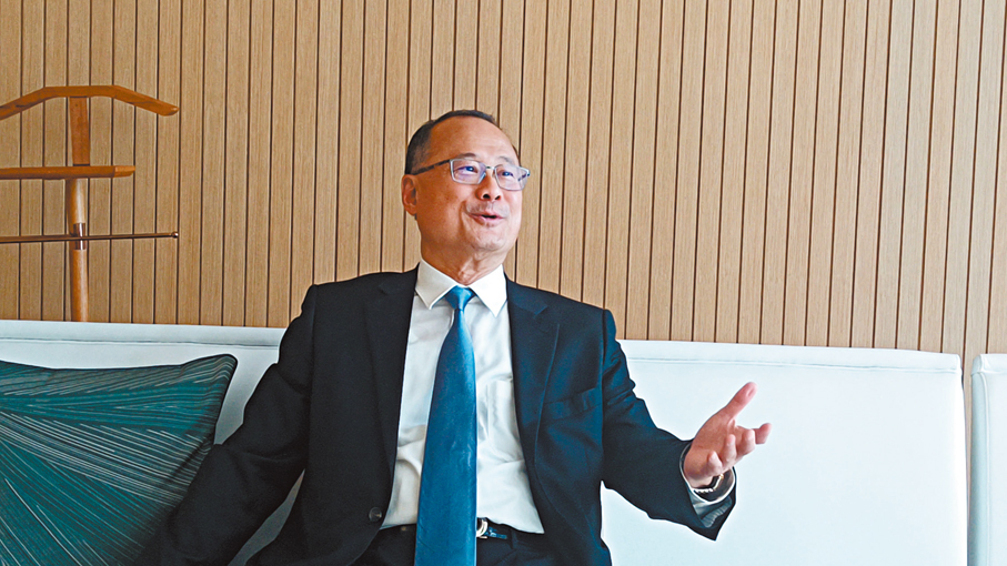 ◆蔡冠深表示，香港金融和專業服務可以與大灣區高科技企業攜手共同開拓阿聯酋機遇。香港文匯報記者李昌鴻 攝