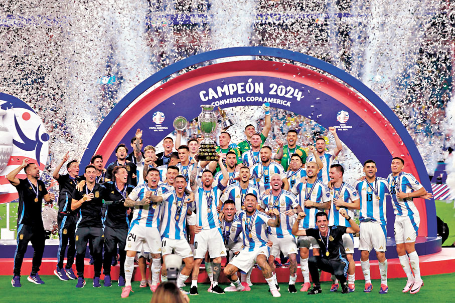 ◆阿根廷成功衛冕美洲盃錦標。  法新社