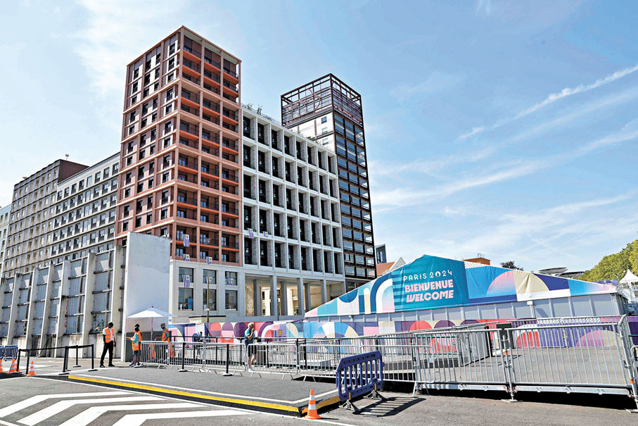 ◆巴黎奧運村開門迎客。    法新社