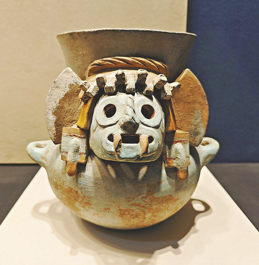 ◆雨神特拉洛克紋陶瓶（公元1325-1521年，阿茲特克文化）