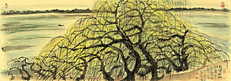 ◆蔣勳《雲淡風輕（西湖柳蔭）》圖片提供：蔣勳與谷公館畫廊