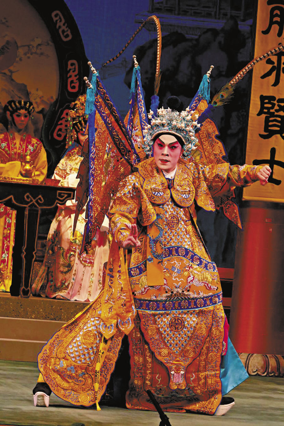 ◆藍天佑在《雷鳴金鼓戰笳聲》「聚英台」的三封三貶的演藝，每次都有沉澱後的改進。