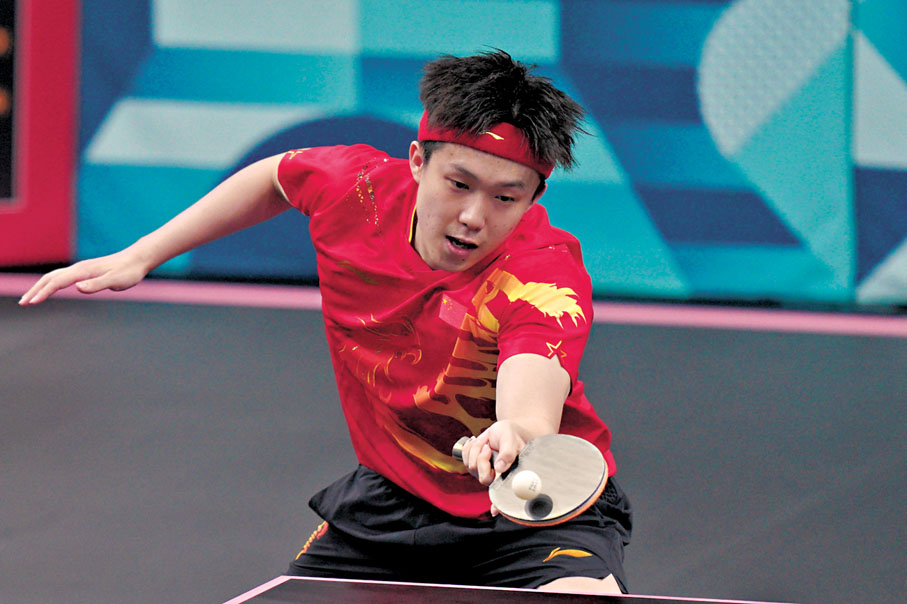 ◆7月31日，王楚欽在比賽中。大公文匯全媒體記者麥鈞傑  攝