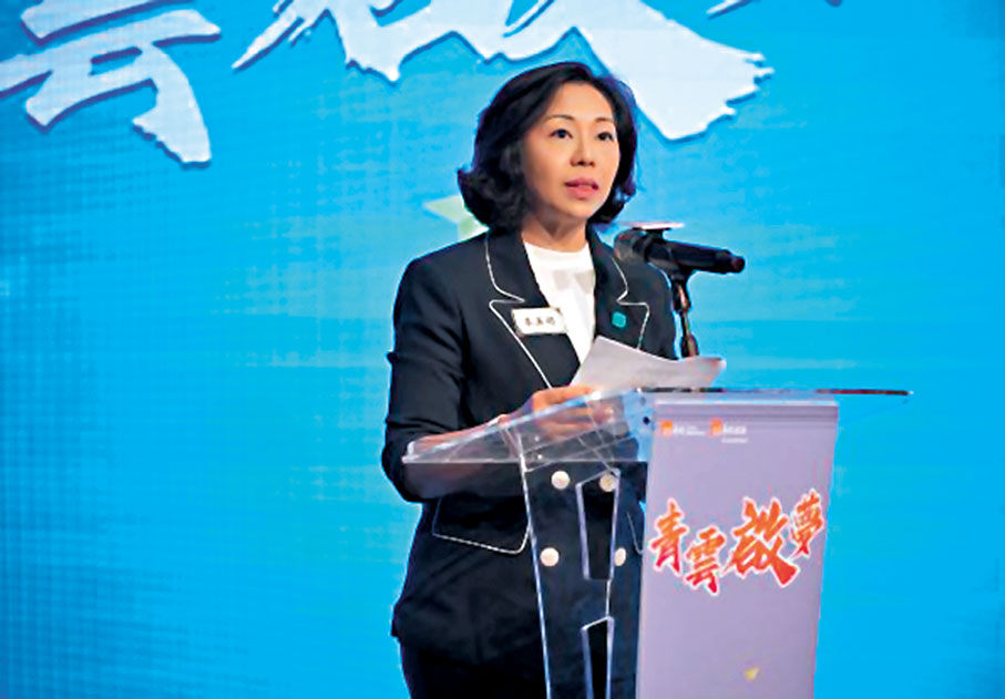 ◆麥美娟致辭。 香港文匯報記者郭倩  攝