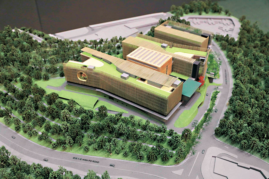 ◆有消息指香港特區政府研究將自願醫保計劃擴大至涵蓋明年年底啟用的中醫醫院服務。圖為中醫醫院大樓設計模型。資料圖片