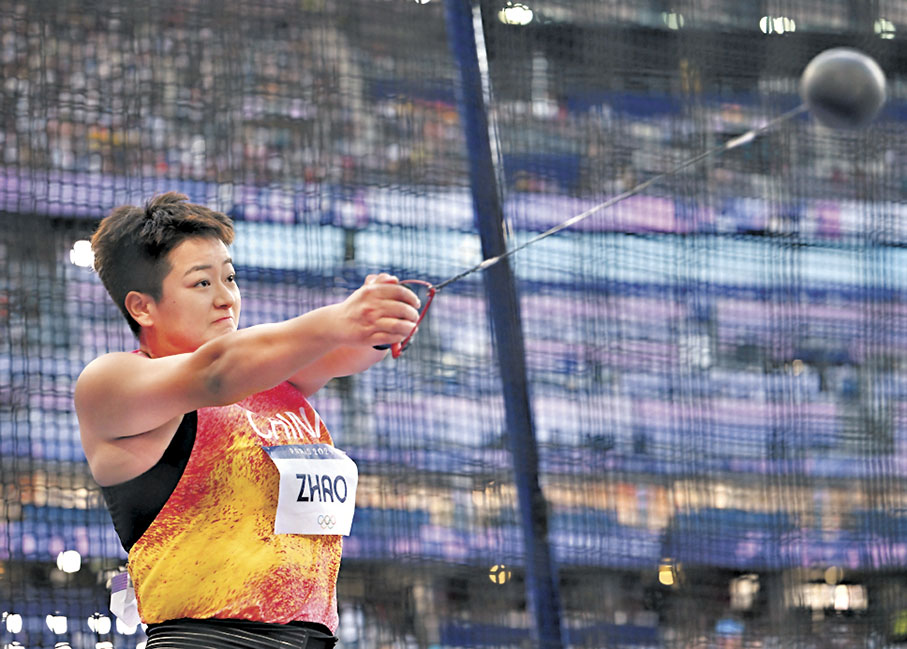 ◆巴黎時間8月6日，趙傑在比賽中。 新華社