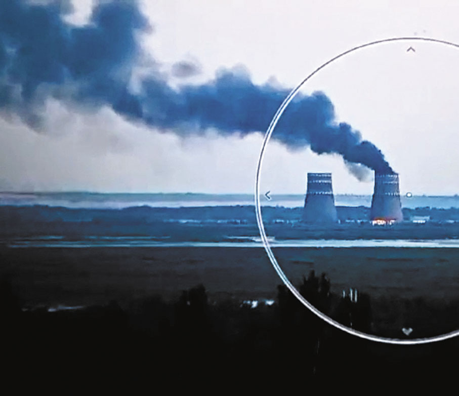 ◆扎波羅熱核電站主冷卻塔火災，國際原子能機構指核安全未受影響。 法新社