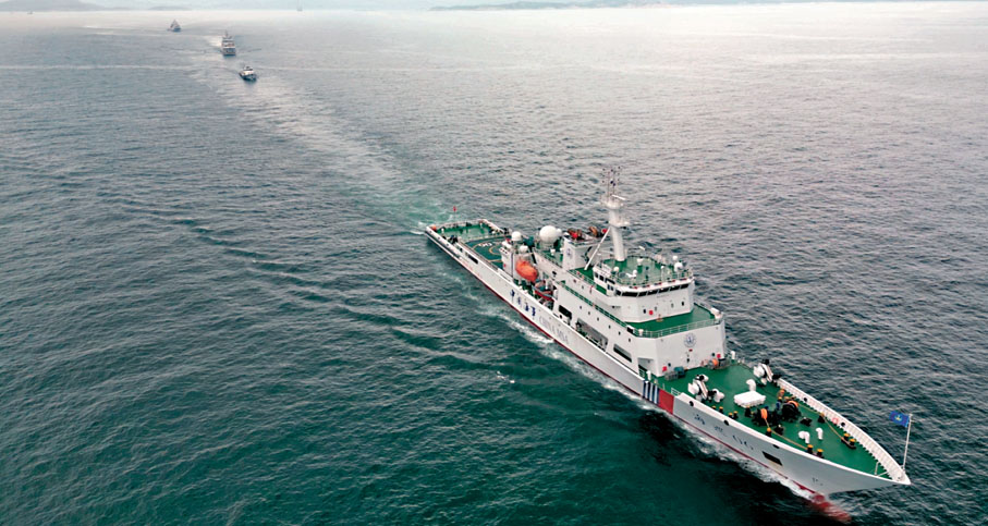 ◆8月17日至18日，中國交通運輸部所屬福建海事局、東海救助局共同實施2024年台灣海峽海上巡航執法行動。 中新社