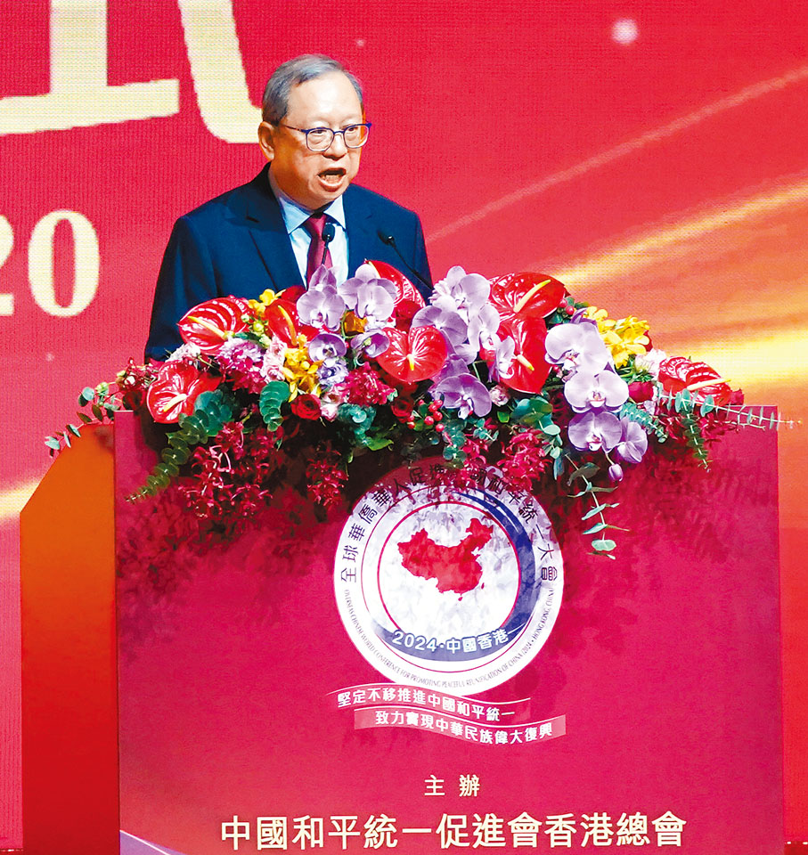 ◆姚志勝（上圖）和林建岳（下圖）致辭。香港文匯報記者曾興偉  攝