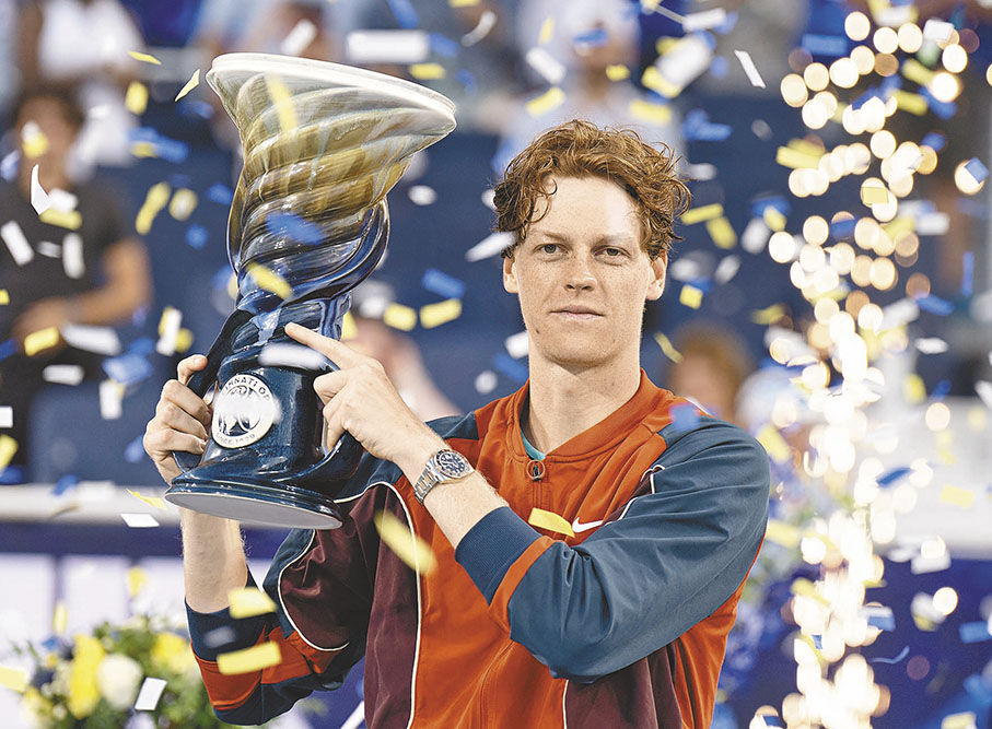 ◆辛拿在是項錦標首度登頂。 路透社