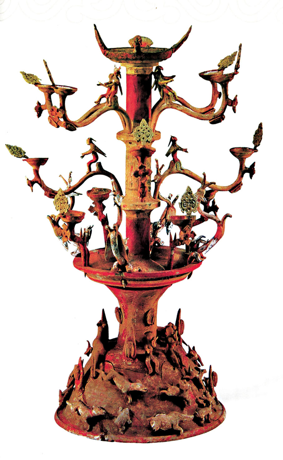 ◆彩繪陶百花燈。   資料圖片