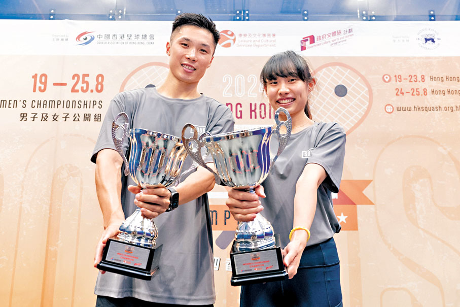 ◆梁子軒（左）、何子樂分奪男、女子組冠軍。  大會提供