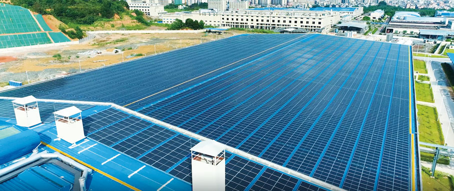 ◆建滔陸續於工業園區建設太陽能光伏發電站，實現節能減排，減低電煤消耗，為環保出力。