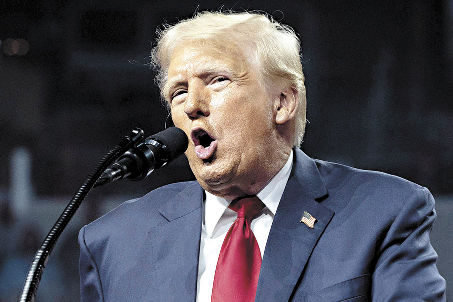 ◆特朗普在亞利桑那州競選集會上發表講話。 法新社