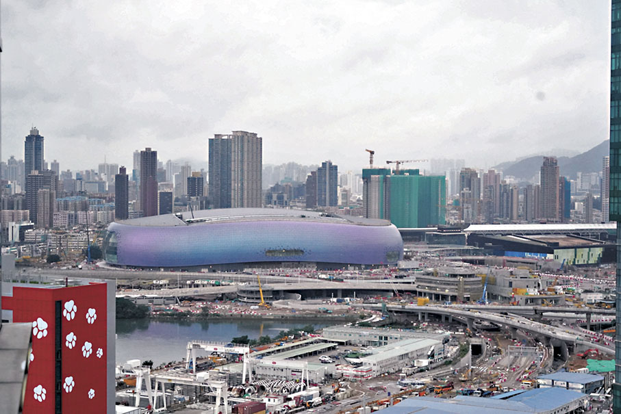 ◆圖為工程中的啟德體育園主場館外觀。 資料圖片