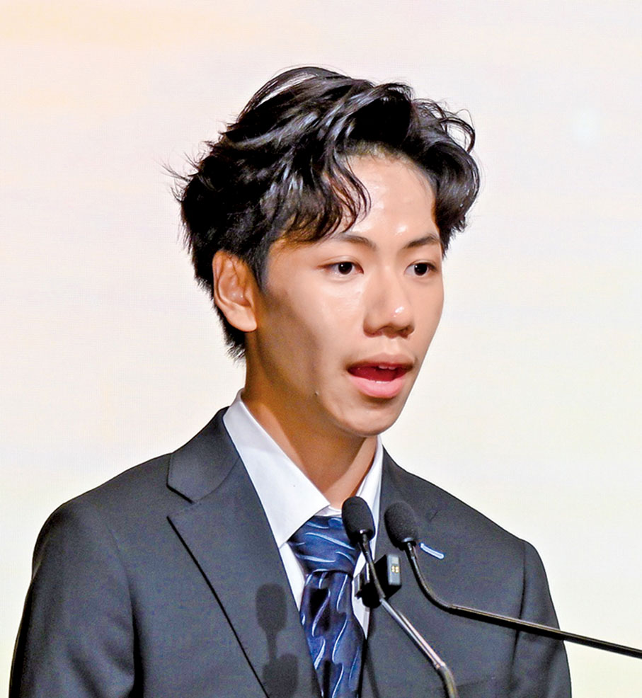 ◆林靖宇代表全體得獎學生分享得獎感受。