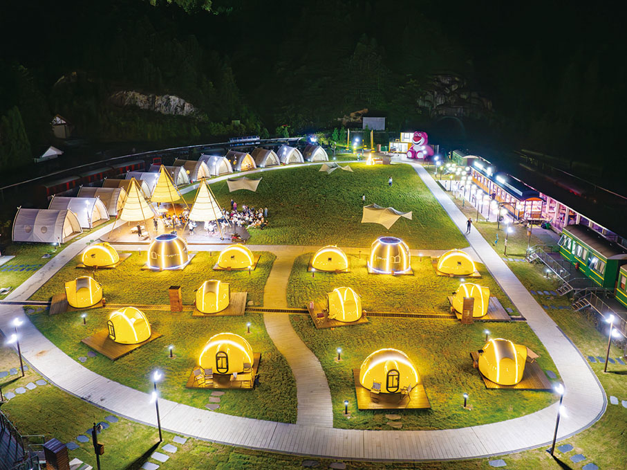 ◆ 明月山小火車營地。