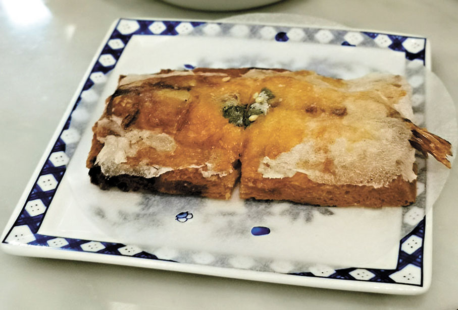 ●原隻軟殼蝦多士