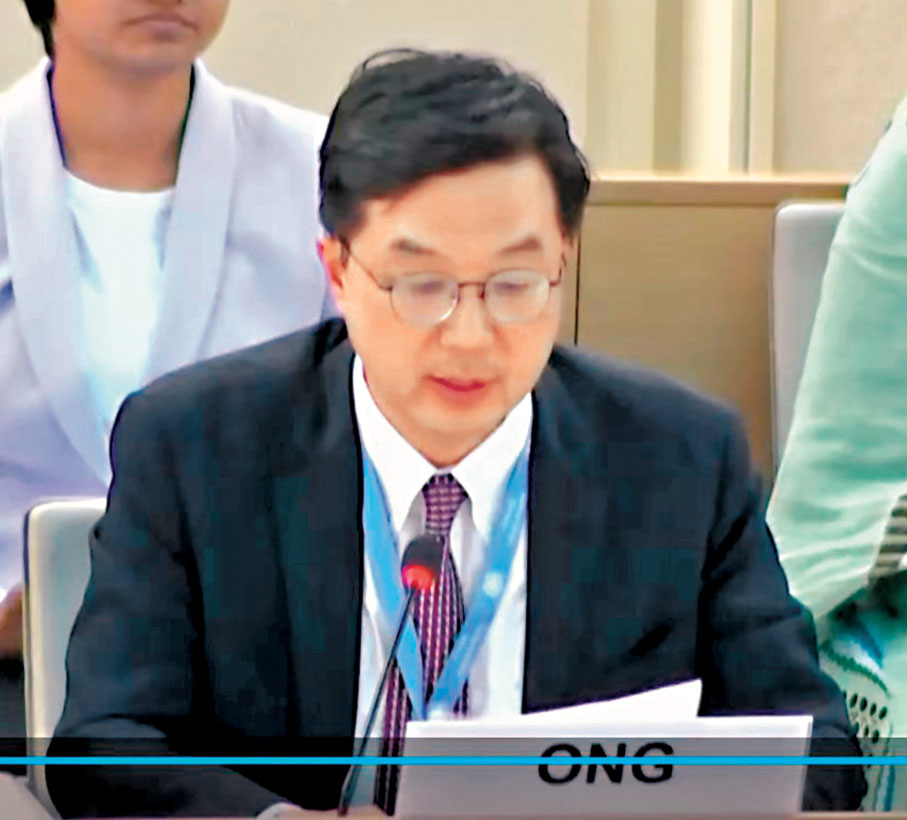 ●何建宗於會議上發言。視頻截圖