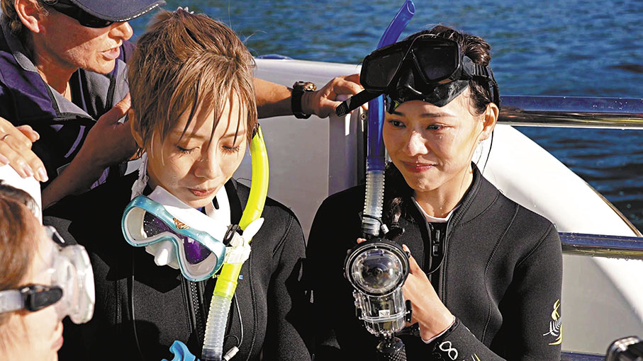 ●廖慧儀(右)上水後猶有餘悸。