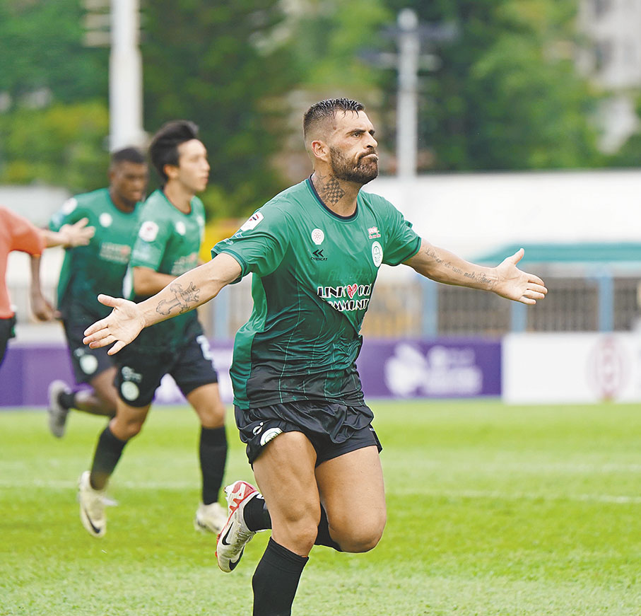 ●盧卡斯今場個人貢獻一入球一助攻，協助大埔取勝。 香港文匯報記者張發兒 攝